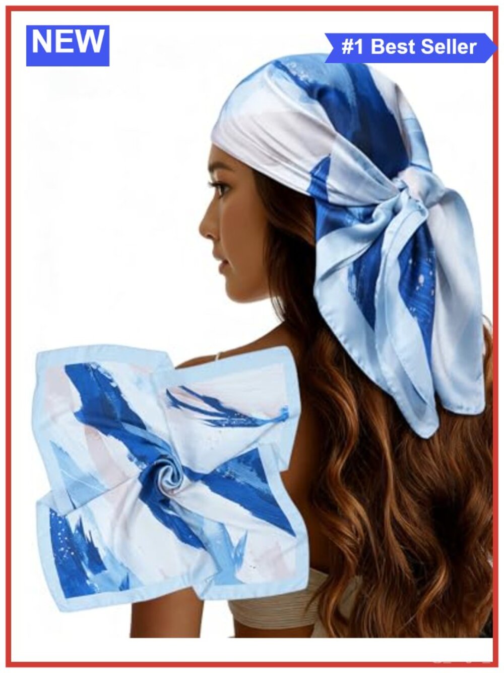 Satin Hair Scarf for Women 27 Inch Square Bandana Neck Scarf Wrap